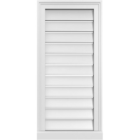 Ekena Millwork Vertical Surface Mount PVC Gable Vent: Functional, w/ 2"W x 2"P Brickmould Sill Frame, 16"W x 34"H GVPVE16X3403SF